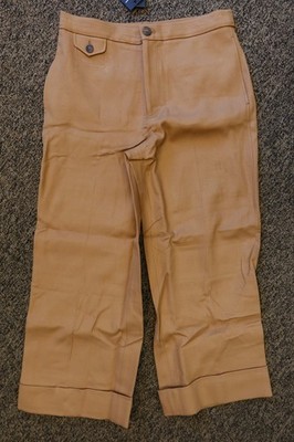 New Club Monaco Cavalry Twill Women's Wide Leg Cuffed Pants - Size 10 - Toffee