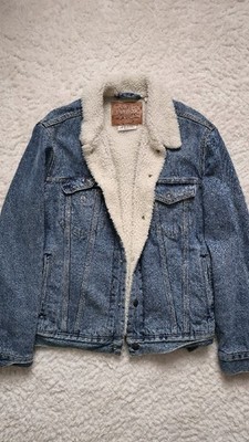 Levi s Sherpa Jeans Trucker-Jacke Indigo Blau Gr. S