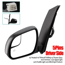 Power Manual Folding Heated Driver Mirror with 5-pins for Toyota Sienna 2015-20