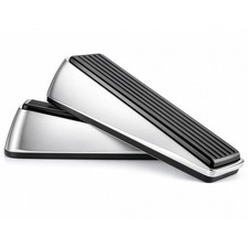 Set of 2 Door Stop Wedge Heavy Duty, Zinc Alloy Door Stopper with Rubber Grip