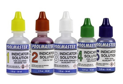 Poolmaster 5 Way Test Kit Replacement Solutions for Pool and Spa Chemistry
