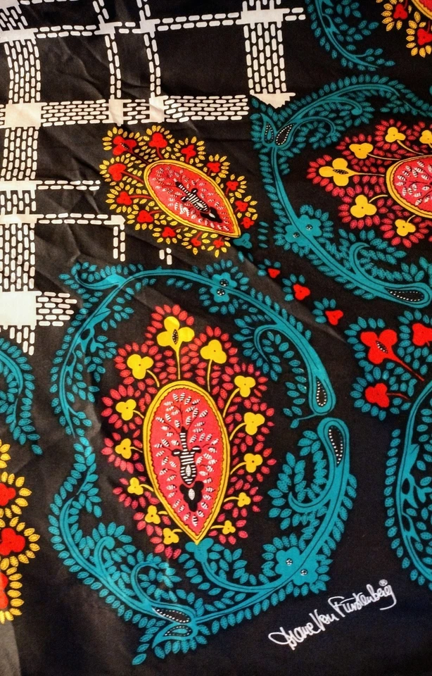 Lote de 5 BUFANDAS VINTAGE MUJER VERA Italia DIANE VON FURSTENBURG Paisley EXCELENTE Foto 4 de 4