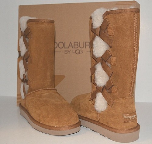 CHESTNUT BROWN WHITE SUEDE BOOTS 