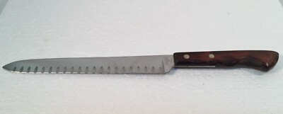 Vintage EKCO Flint Stainless Arrowhead Fluted Edge Slicing Knife USA