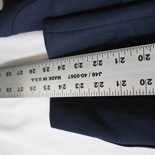 Vtg Stafford 42R Navy Blue Hopsack Gold Button Mens Blazer Sport Coat Jacket - Picture 9 of 12