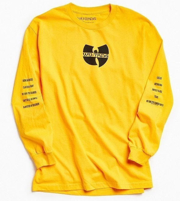 Wu-Tang WU-TANG Long Sleeve T-Shirt Yellow 100% &amp; Official |