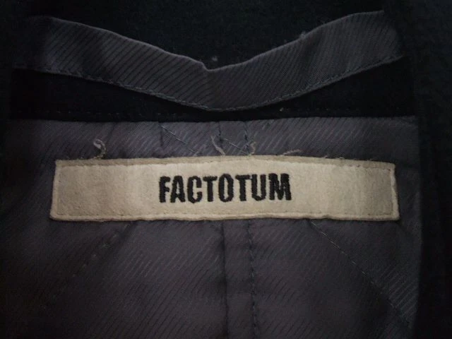 FACTOTUM Size 46 Wool Made in Japan pea coat black 1-0202A☆ image 3