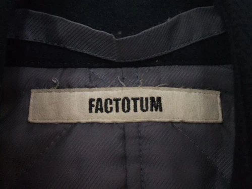 FACTOTUM Size 46 Wool Made in Japan pea coat black 1-0202A☆ image 3