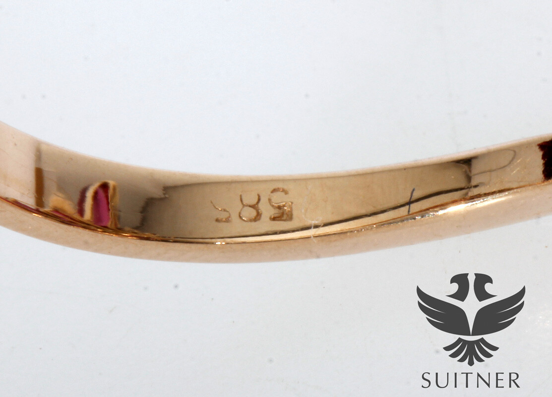 valuable 2.75ct. Cocktail Ring Ruby Diamond 585 G… - image 7