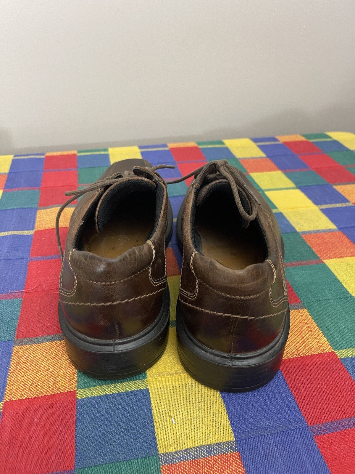 SAOLA Ecco Derby Uomo Lacciata Marrone EUR 40 Indossato delicatamente! Fondi eccellenti