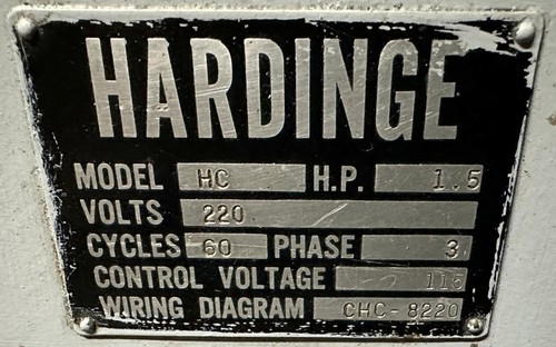 Hardinge HC Super Precision Spanndrehmaschine 1,5 PS 220V 3 Phasen mit Werkzeug - Bild 9 von 10