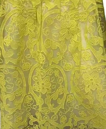 New Lucy Paris Yellow Lace Top Skirt Set Sz Large Ret. $136 - Picture 5 of 5