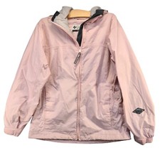 Columbia Women's Windbreaker Jacket Small Long Sleeve Pink Hooded Full Zipper