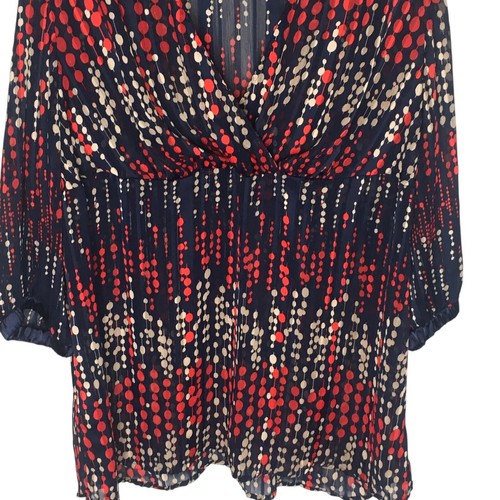 Lane Bryant Woman Red White Blue Boho AmericanaBabydoll Top Blouse Sz 18/20 - Picture 2 of 11