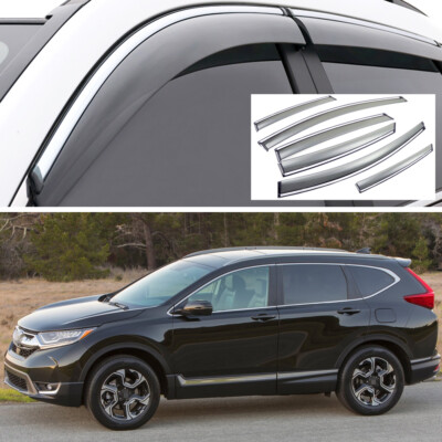 6x Rain Guards Vent Shade Deflectors Window Visors for 2017-2022 Honda CR-V CRV