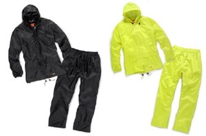 Mens Scruffs Waterproof Rainsuit Jacket Trousers Black Yellow Workwear Hi-Vis | eBay