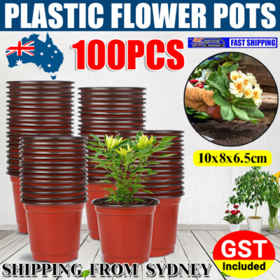 100x Plastic Plant Flower Garden Pots Nursery Seedlings Pot Growing ...