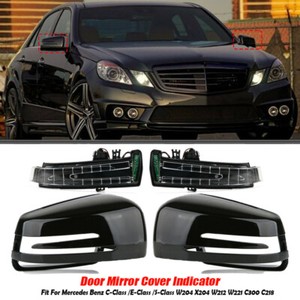 Pair-Door-Mirror-Cover-Cap-w-LED-Turn-Signals-For-Mercedes-Benz-W212-W204-W221