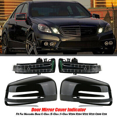 Right Door Mirror Cover Cap w// LED Turn Signal For Mercedes-Benz W212/&W204/&W221