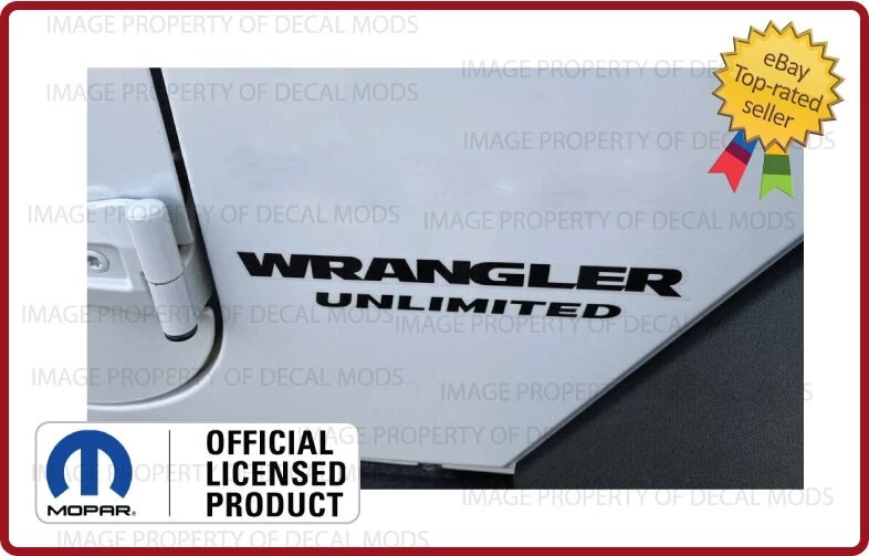 Juego 07-18 Jeep WRANGLER UNLIMITED logotipo guardabarros JK calcomanías laterales negro brillante SJ3Y4 Foto 3 de 3