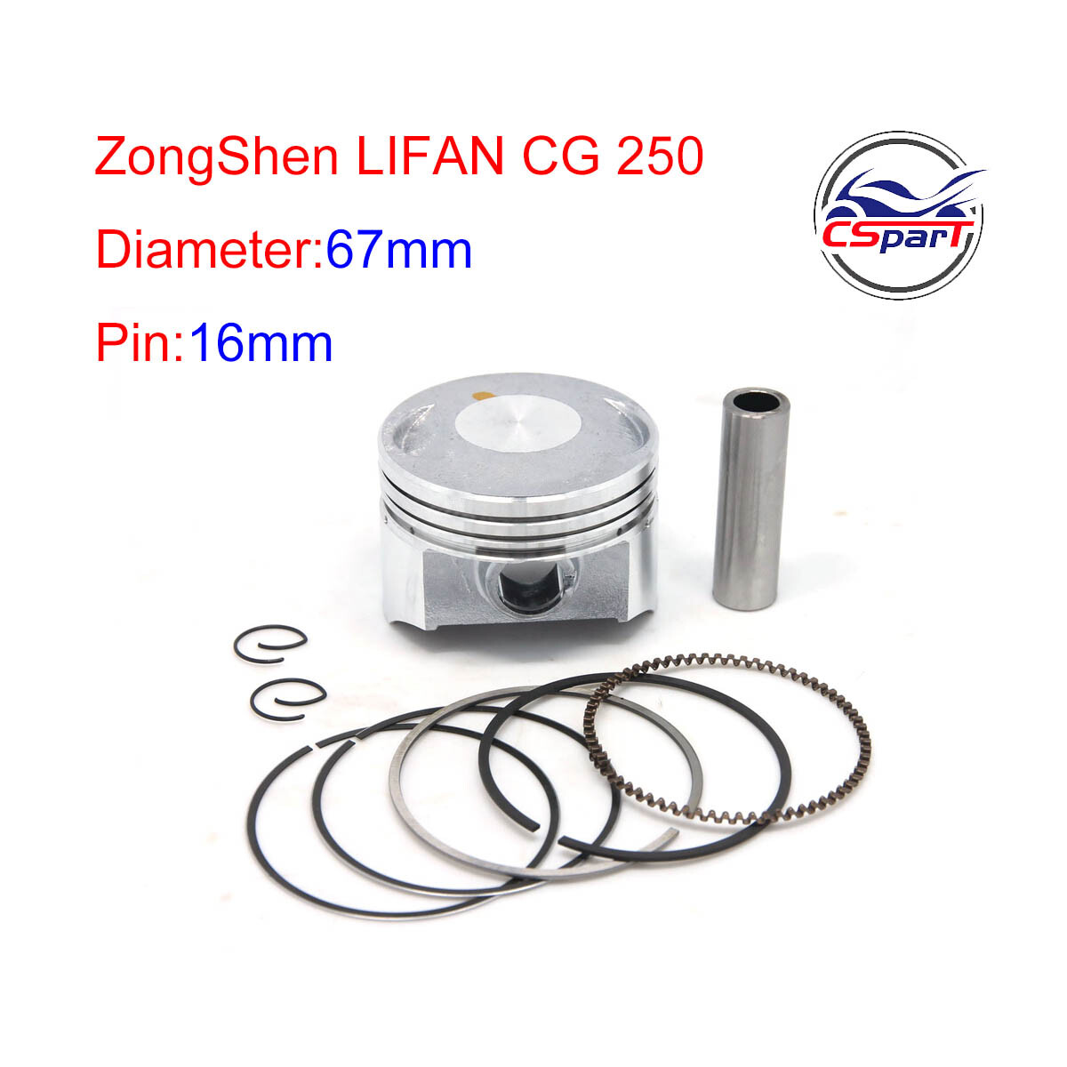 CG250 Water 67mm 16mm Lifan Zongshen Loncin CG 250CC 250 piston