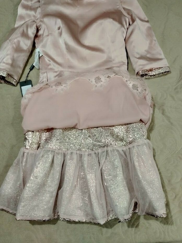AUTH Dolce&Gabbana brocade jacquard metalic shimmer pink