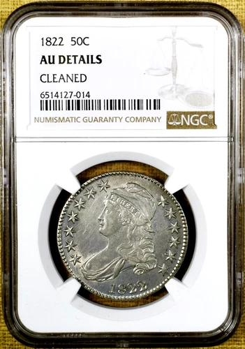 1822 O-113 NGC AU Details Bust Half Dollar