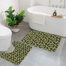 Green Bay Packers 2pieces Bathroom Rugs Fans Floor Mat Skid Resistance & Soft