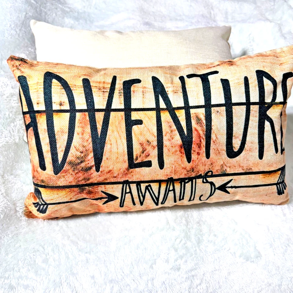 Adventure Awaits - Fundas lumbares decorativas e insertos de almohada incluidos 12x20 Foto 4 de 4