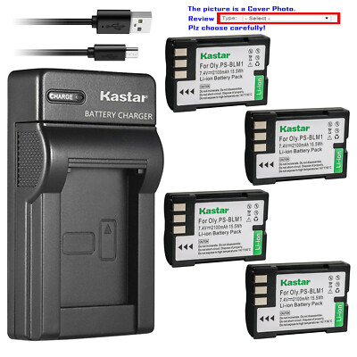 Kastar Battery Slim Charger for Olympus BLM-1 BLM-01 & Camedia C-8080 Wide Zoom