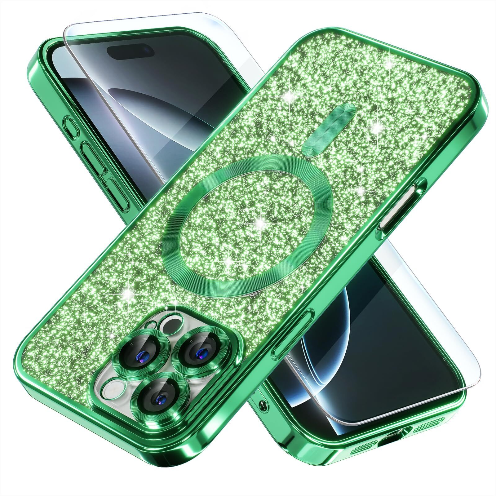 iPhone 16 Pro Max Case MagSafe Magnetic Glitter Fashion Shockproof Phone Cover-image