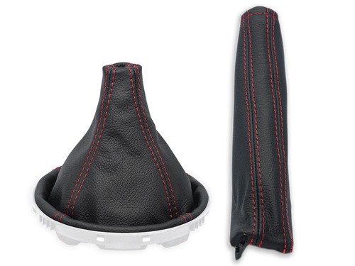PARA SUBARU OUTBACK III FL 06-09 FUNDA PALANCA DE CAMBIO y FRENO COSTURAS ROJO - Imagen 3 de 5