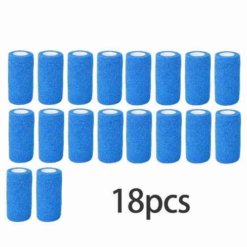 18 Rolls Cohesive Elastic Bandage Adhesive Wrist Ankle Gauze Tape Vet Wrap 10cm - Picture 26 of 26