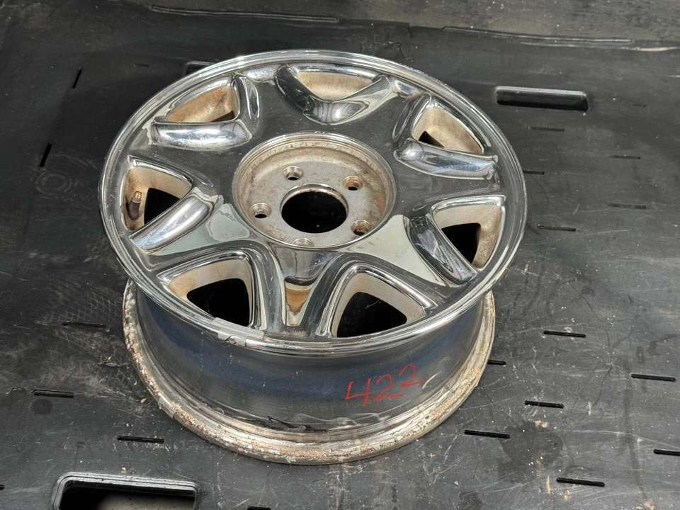 "RUEDA CROMADA CADILLAC 16"" 16X7 ELDORADO SEVILLA 5X115 12365437 V6 OEM 7 RADIOS" Foto 3 de 4