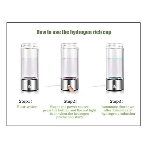 450mL Hydrogen-rich Generator Water Maker Cup Bottle Ionizer Maker Water Bottle - Picture 10 of 14