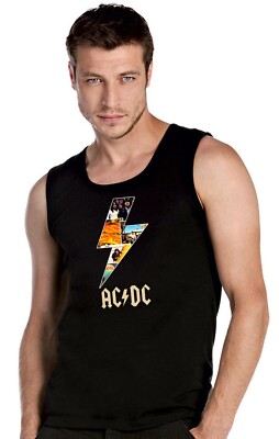ACDC AC - DC Rock  Music SCHWARZ Ärmellos T-Shirt Tank Top -2058_SW