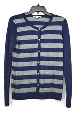 Gap Womens Button-Front Long Sleeve Striped Casual Wool Blend Cardigan Sweater M