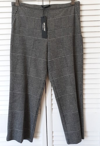 Isabel De Pedro, Black White Houndstooth Cropped Pants Trousers, U.S. Sz. 8 - Picture 2 of 12