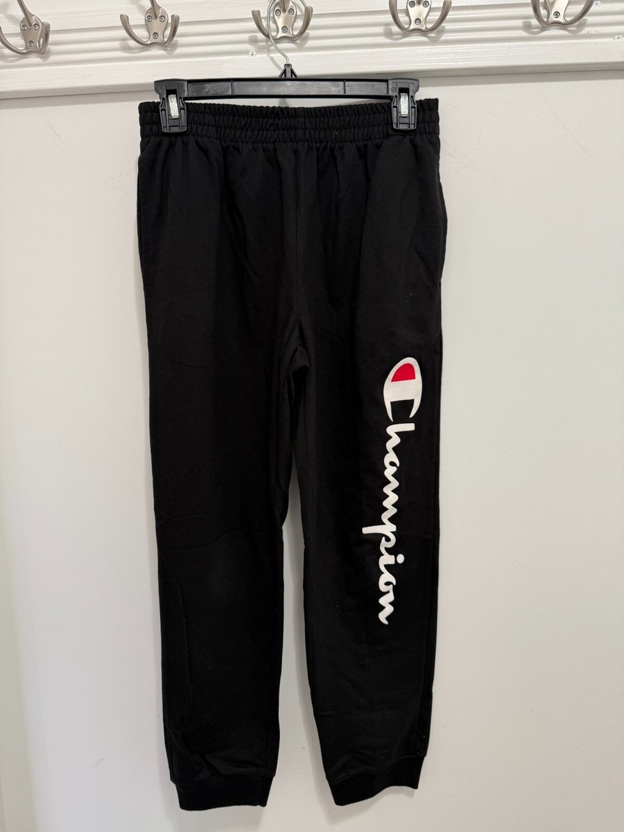 Champion Boys Fleece Joggers Spellout Logo Sweatpants L (NEW with