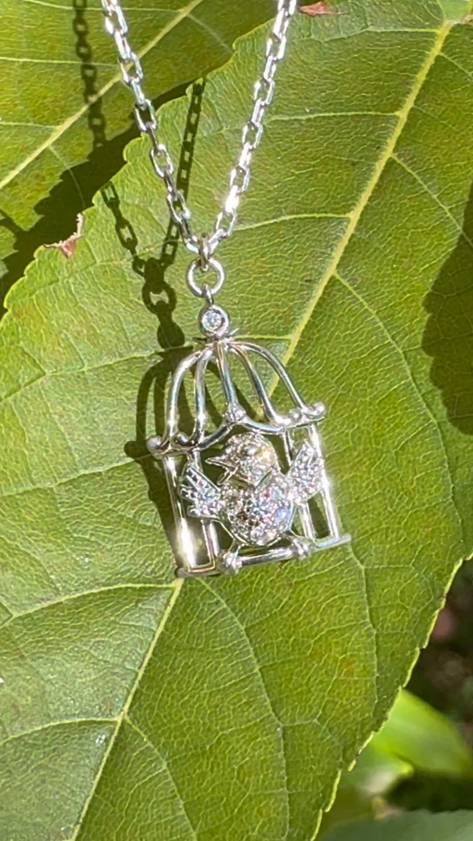 Cartier Free As A Bird Diamond 18k White Gold Necklace | eBay