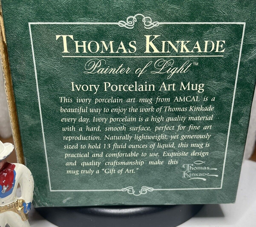 Thomas Kinkade AMCAL ~ Elfenbein Porzellan Kunst Becher Maler des Lichts ~ Leuchtturm - Bild 6 von 6