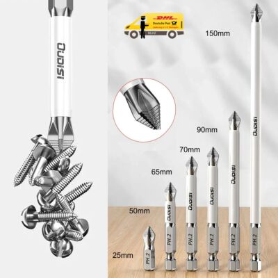 6 x Stück PH2 S2 Bit 25mm bis 150mm magnetisch Kreuzschlitz extra lang 