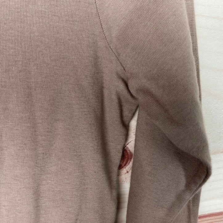 Michael Stars Top Womens OS Beige Maternity Turtleneck Supima Cotton Long Sleeve - Image 4 of 4