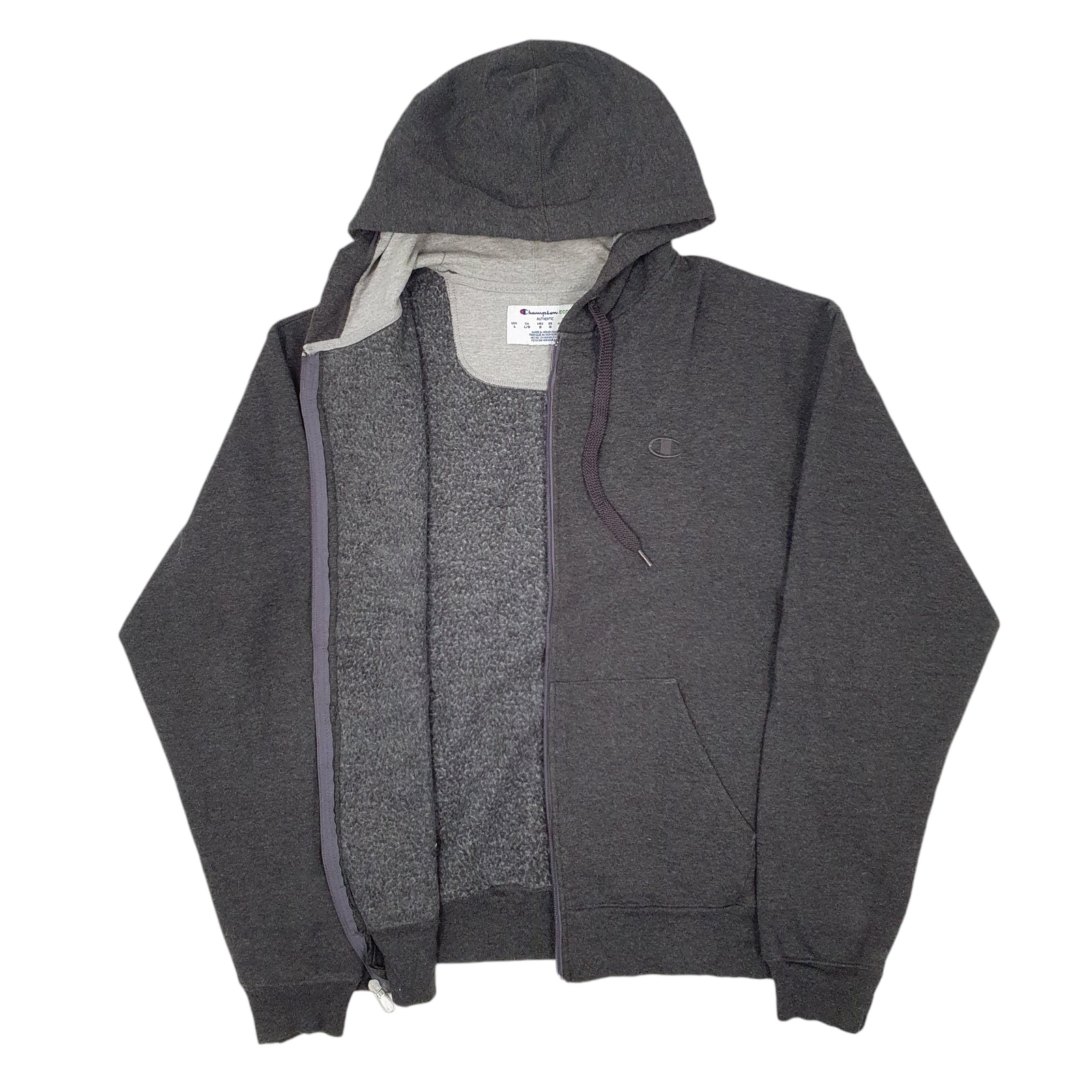 CHAMPION Full Zip Cotton Blend Jumper Sweatshirt Mens L image 3