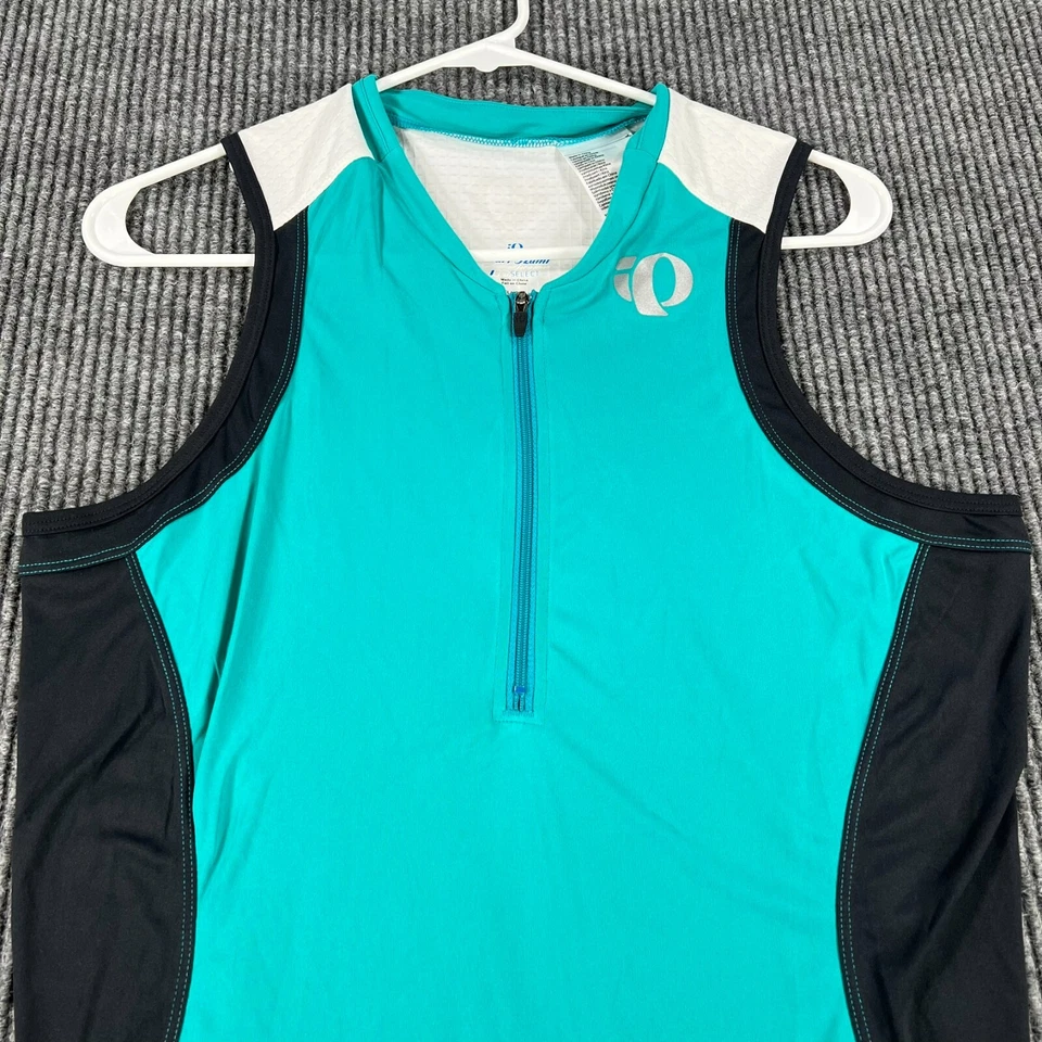 Pearl Izumi женская рубашка Майка большой зеленый 1/2 молнии цикл Джерси легкий - Изображение 2 из 4