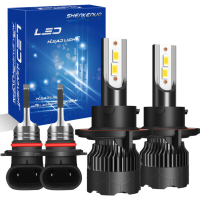 4X LED Headlight Hi/Lo Beam & Fog Light Bulb Kit For GMC Yukon XL 1500