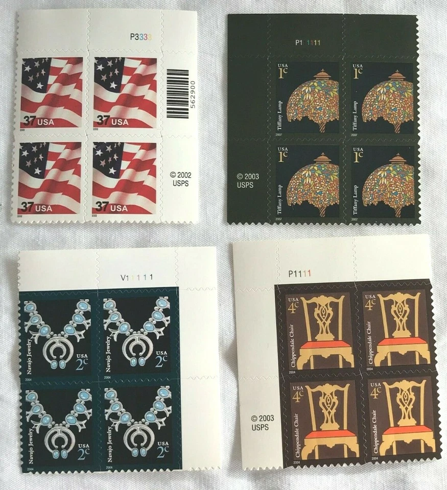 20 UNITED STATES DEFINITIVE PLATE BLOCKS OF 4 STAMPS MNH - Image 4 of 4