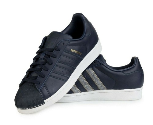 ADIDAS SUPERSTAR blu uomo ORIGINALI VERA PELLE sneakers stock firmato | eBay