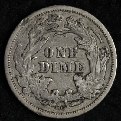 1876-CC Seated Liberty Silver Dime AU E192 KXFK | eBay