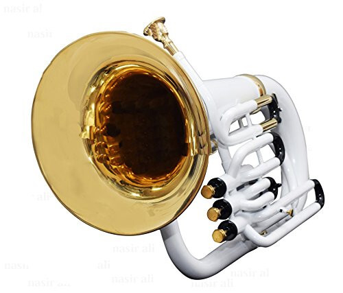 Euphonium 3 Valve B-Flat Beautiful white + Gold Mouthpiece - Picture 2 of 4